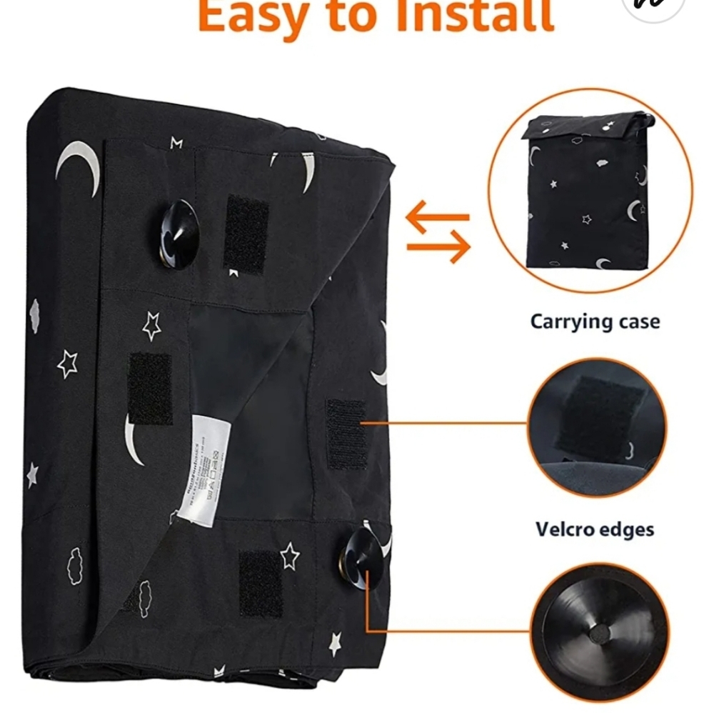 New! Amazon portable travel full size window nursery blackout curtain